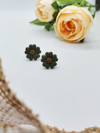 Cercei & coliere - Cercei  Flower green