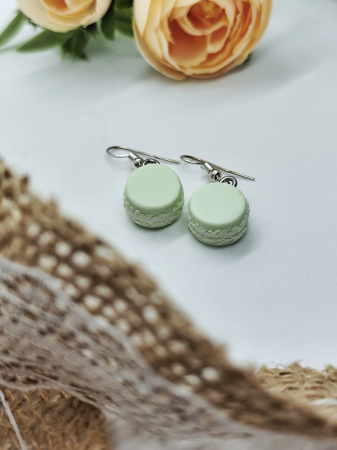 Cercei & coliere - Cercei Macarons Green