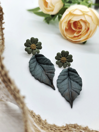 Cercei & coliere - Cercei Green leaf