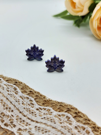 Cercei & coliere - Cercei Leaf Blue