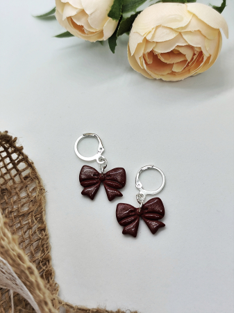 Cercei & coliere - Cercei Fundițe burgundy