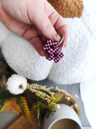 Cercei plaid Burgundy [1]