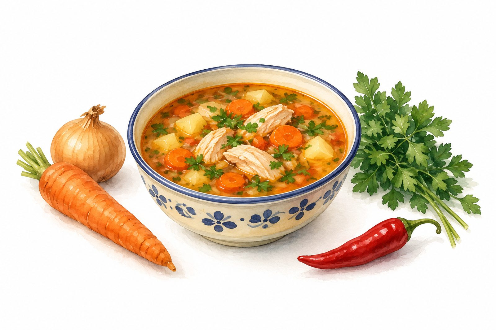 Ciorbă de Pui Picantă: Rețetă