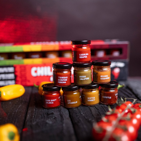 Hot-Chip Set Degustare Paste Chili opt Varietăți 8×35ml