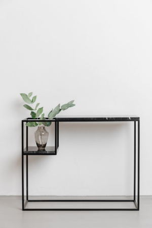 Polițe și Mese - Consolă modernă cu suport decorativ – masă hol metal și blat premium, design minimalist
