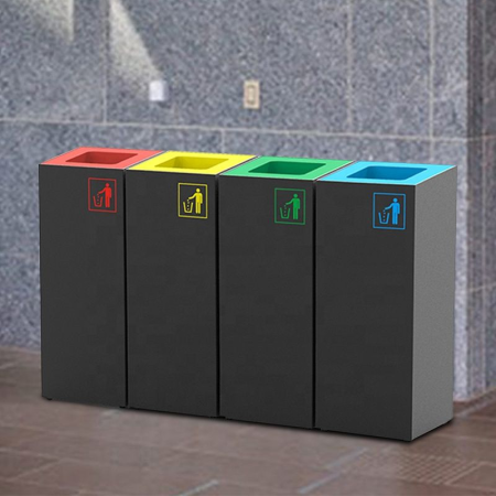 Coșuri gunoi - Coș de gunoi reciclare 4 compartimente (Set colectare selectivă)