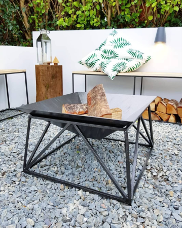 Gradina - Fire pit metalic dreptunghiular – vatră foc modernă pentru grădină