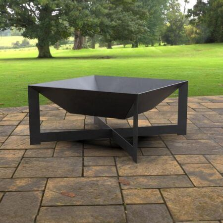 Gradina - Fire pit metalic patrat exterior – vatra foc gradina