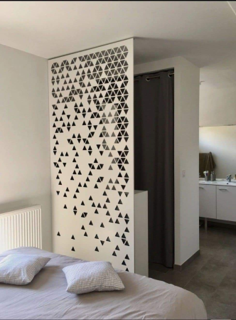 Panouri decorative - Panou decorativ interior metalic tip separator – design geometric modern pentru living și dormitor