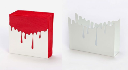 Suporturi & organizare - Suport șervețele metalic design „dripping” – suport servetele modern decorativ