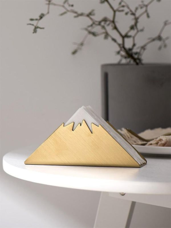 Suporturi & organizare - Suport șervețele metalic „Mountain Gold” – suport servetele design premium auriu