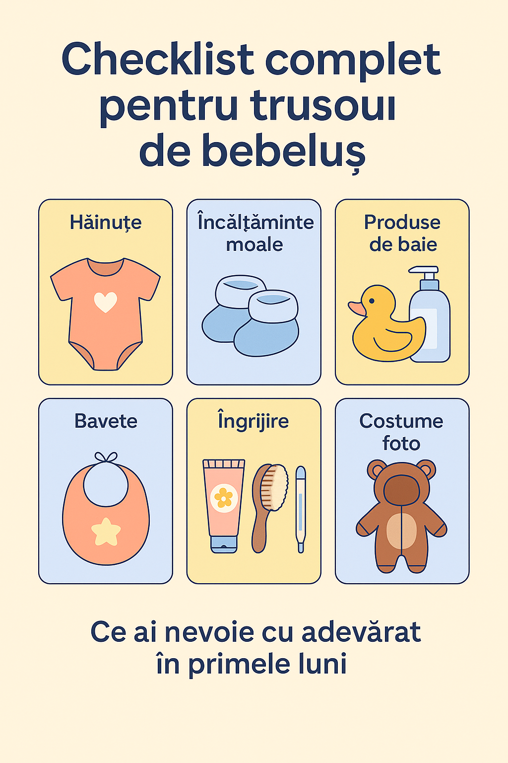 Checklist complet pentru trusoul de bebeluș – ce ai nevoie cu adevărat în primele luni