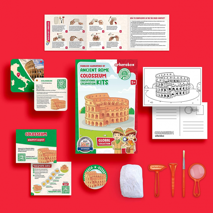 Arkerobox - set arheologic educational si puzzle 3d, roma antica, colosseum - imagine produs HeiBebe.ro [6]