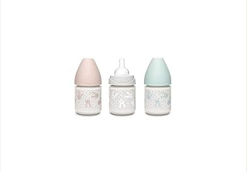 Biberon 150 ml cu tetina rotunda din silicon, debit lent, iepuras verde hygge suavinex - imagine produs HeiBebe.ro [4]