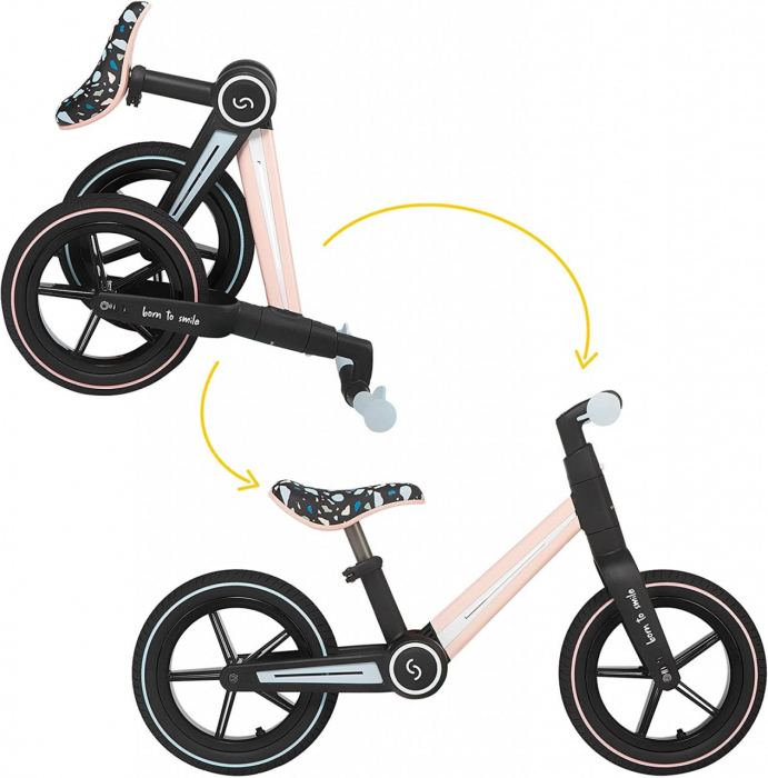 Bicicleta pliabila fara pedale skiddou ronny, keep pink, roz - imagine produs HeiBebe.ro [1]