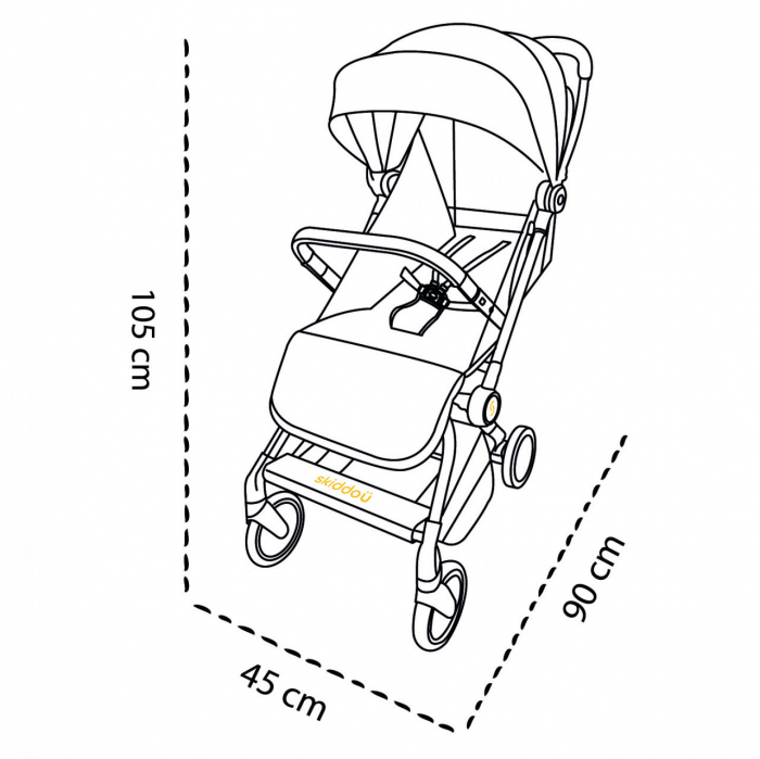 Carucior sport pliabil skiddou espoo+ normandic dream, ultracompact pentru calatorii, gri - imagine produs HeiBebe.ro [2]
