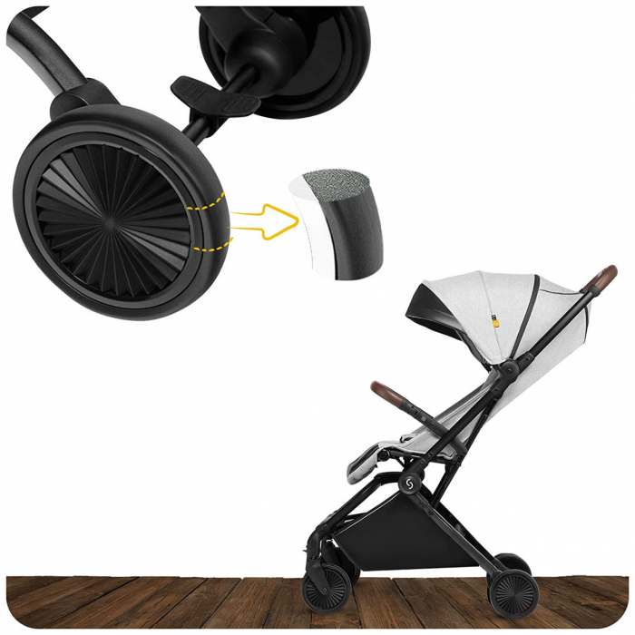 Carucior sport pliabil skiddou espoo+ normandic dream, ultracompact pentru calatorii, gri - imagine produs HeiBebe.ro [7]