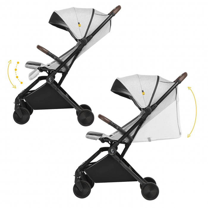 Carucior sport pliabil skiddou espoo+ normandic dream, ultracompact pentru calatorii, gri - imagine produs HeiBebe.ro [6]