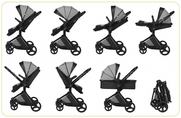 Carucior transformabil 2 in 1 skiddou nasjo normandic dream, gri - imagine produs HeiBebe.ro [8]