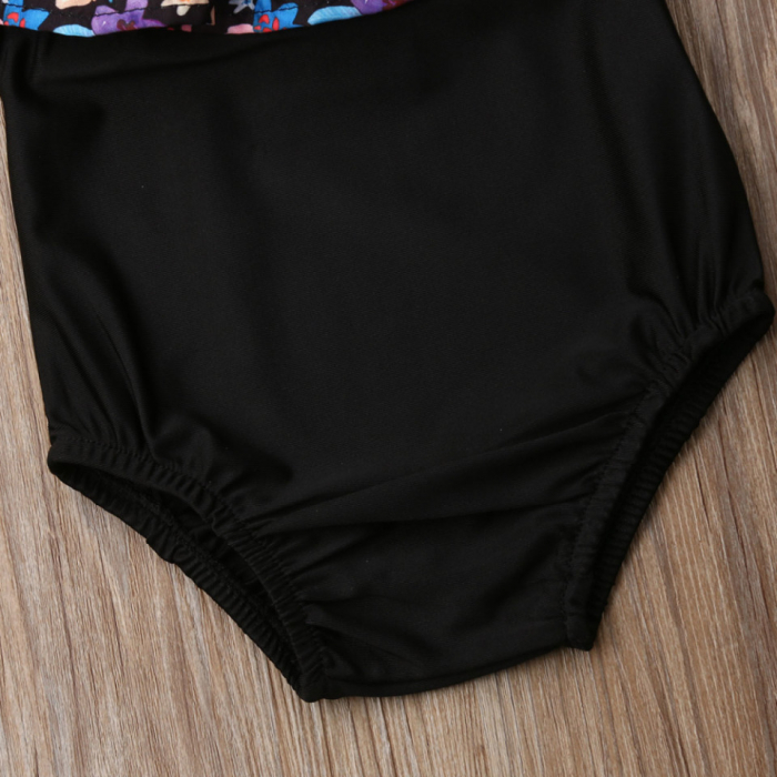 Costum de baie cu volan inflorat si bentita - imagine produs HeiBebe.ro [4]