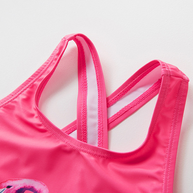 Costum de baie roz bombon cu flamingo - imagine produs HeiBebe.ro [4]