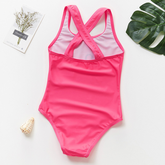Costum de baie roz bombon cu flamingo - imagine produs HeiBebe.ro [2]