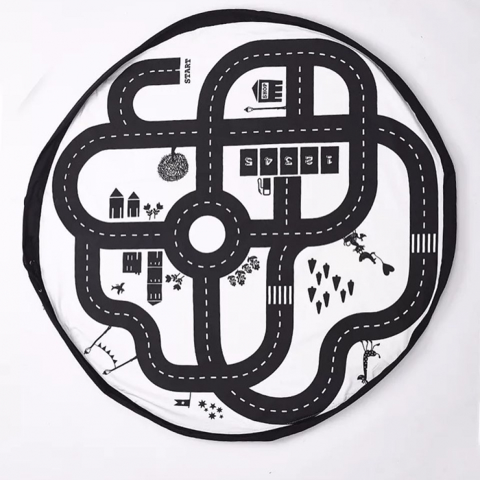 Covoras de joaca si saculet de jucarii 2 in 1 - roadmap - imagine produs HeiBebe.ro [2]