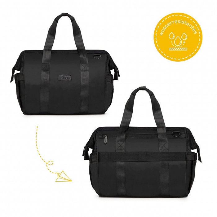 Geanta multifunctionala pentru parinti skiddou inger, onyz leather, negru - imagine produs HeiBebe.ro [7]