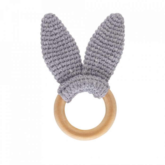 Jucarie dentitie din bumbac cu inel din lemn babyjem amigurumi - imagine produs HeiBebe.ro [3]