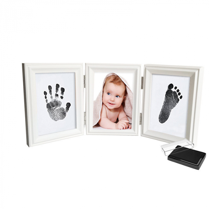 Kit rama foto tripla mobila cu cerneala pentru manuta si piciorus - imagine produs HeiBebe.ro [3]