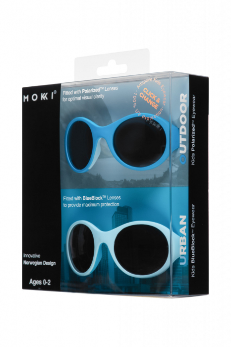 Ochelari de soare pentru copii mokki click & change, protectie uv, bleu, 0-2 ani, set 2 perechi - imagine produs HeiBebe.ro [2]
