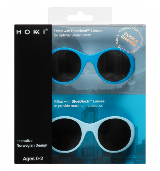 Ochelari de soare pentru copii mokki click & change, protectie uv, bleu, 0-2 ani, set 2 perechi - imagine produs HeiBebe.ro [3]