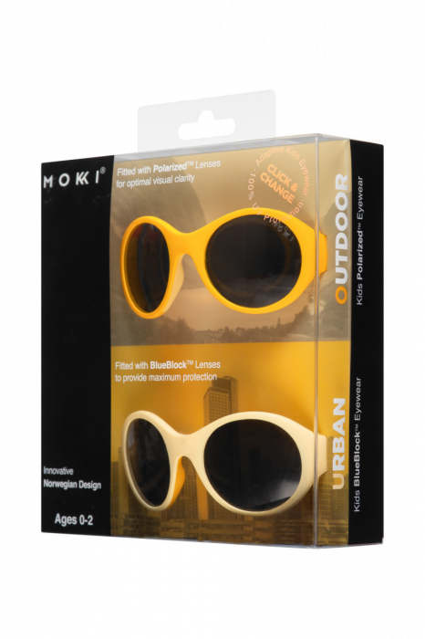 Ochelari de soare pentru copii mokki click & change, protectie uv, galben, 0-2 ani, set 2 perechi - imagine produs HeiBebe.ro [2]