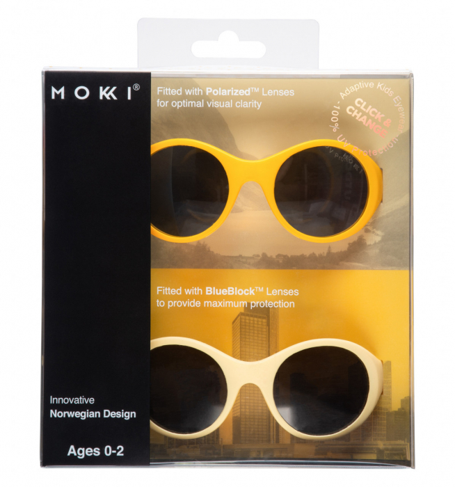 Ochelari de soare pentru copii mokki click & change, protectie uv, galben, 0-2 ani, set 2 perechi - imagine produs HeiBebe.ro [3]