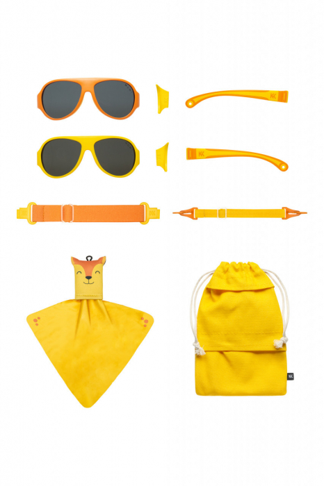 Ochelari de soare pentru copii mokki click & change, protectie uv, galben, 2-5 ani, set 2 perechi - imagine produs HeiBebe.ro [1]