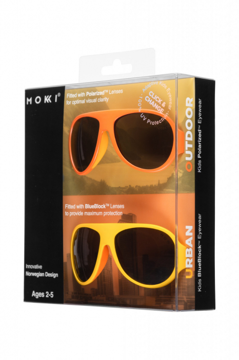 Ochelari de soare pentru copii mokki click & change, protectie uv, galben, 2-5 ani, set 2 perechi - imagine produs HeiBebe.ro [2]