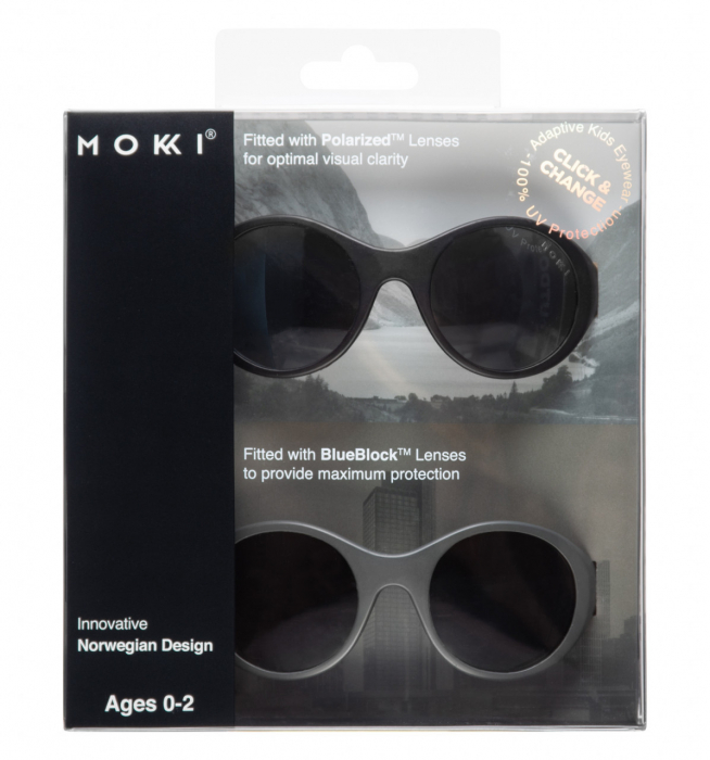 Ochelari de soare pentru copii mokki click & change, protectie uv, negru, 0-2 ani, set 2 perechi - imagine produs HeiBebe.ro [4]