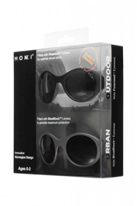 Ochelari de soare pentru copii mokki click & change, protectie uv, negru, 0-2 ani, set 2 perechi - imagine produs HeiBebe.ro [2]