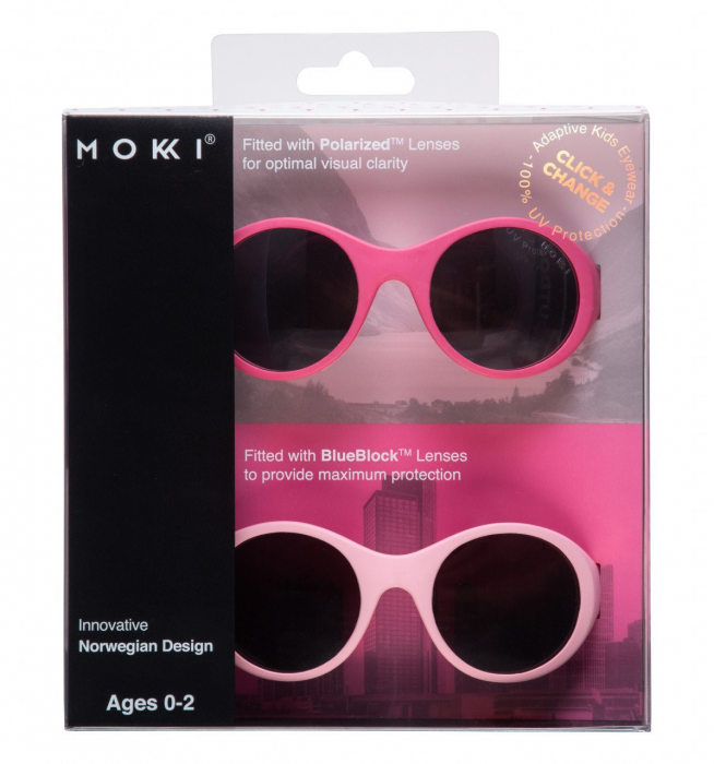 Ochelari de soare pentru copii mokki click & change, protectie uv, roz, 0-2 ani, set 2 perechi - imagine produs HeiBebe.ro [2]
