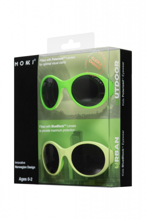Ochelari de soare pentru copii mokki click & change, protectie uv, verde, 0-2 ani, set 2 perechi - imagine produs HeiBebe.ro [2]