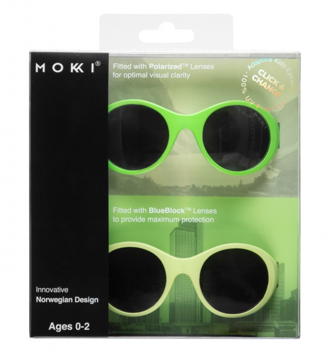 Ochelari de soare pentru copii mokki click & change, protectie uv, verde, 0-2 ani, set 2 perechi - imagine produs HeiBebe.ro [3]