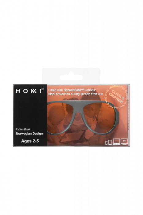 Ochelari de soare pentru copii mokki click & change screensafe, protectie ecran, 2-5 ani, gri - imagine produs HeiBebe.ro [3]