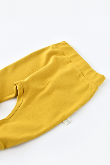 Pantaloni bebe unisex din bumbac organic galben babycosy - imagine produs HeiBebe.ro [2]