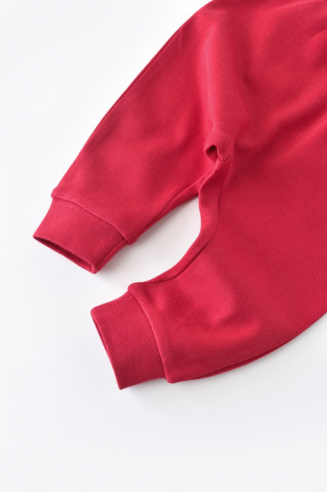 Pantaloni bebe unisex din bumbac organic rosu babycosy - imagine produs HeiBebe.ro [2]