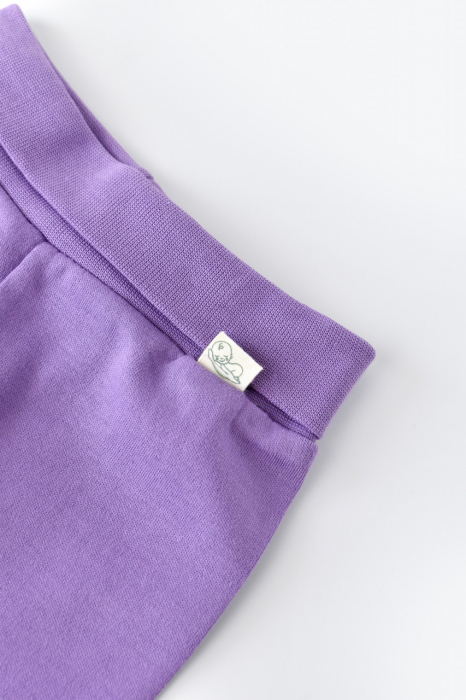 Pantaloni cu botosei - bumbac organic mov babycosy - imagine produs HeiBebe.ro [4]