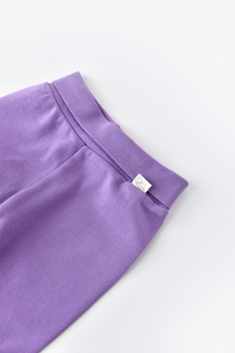 Pantaloni cu botosei - bumbac organic mov babycosy - imagine produs HeiBebe.ro [2]