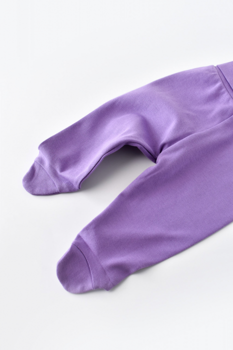 Pantaloni cu botosei - bumbac organic mov babycosy - imagine produs HeiBebe.ro [3]