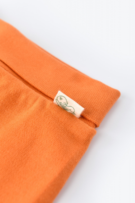 Pantaloni cu botosei - bumbac organic portocaliu babycosy - imagine produs HeiBebe.ro [4]
