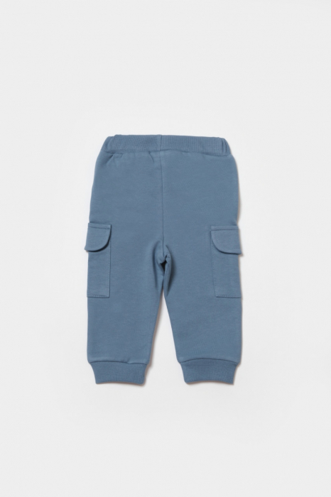 Pantaloni cu buzunare laterale, two thread, 100%bumbac organic - indigo, babycosy - imagine produs HeiBebe.ro [3]