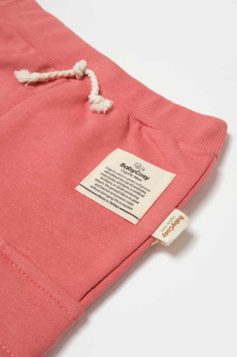 Pantaloni cu buzunare laterale, two thread, 100%bumbac organic - rose, babycosy - imagine produs HeiBebe.ro [5]